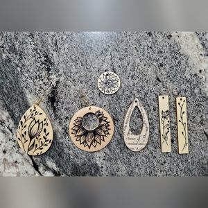 Handcrafted wooden earrings